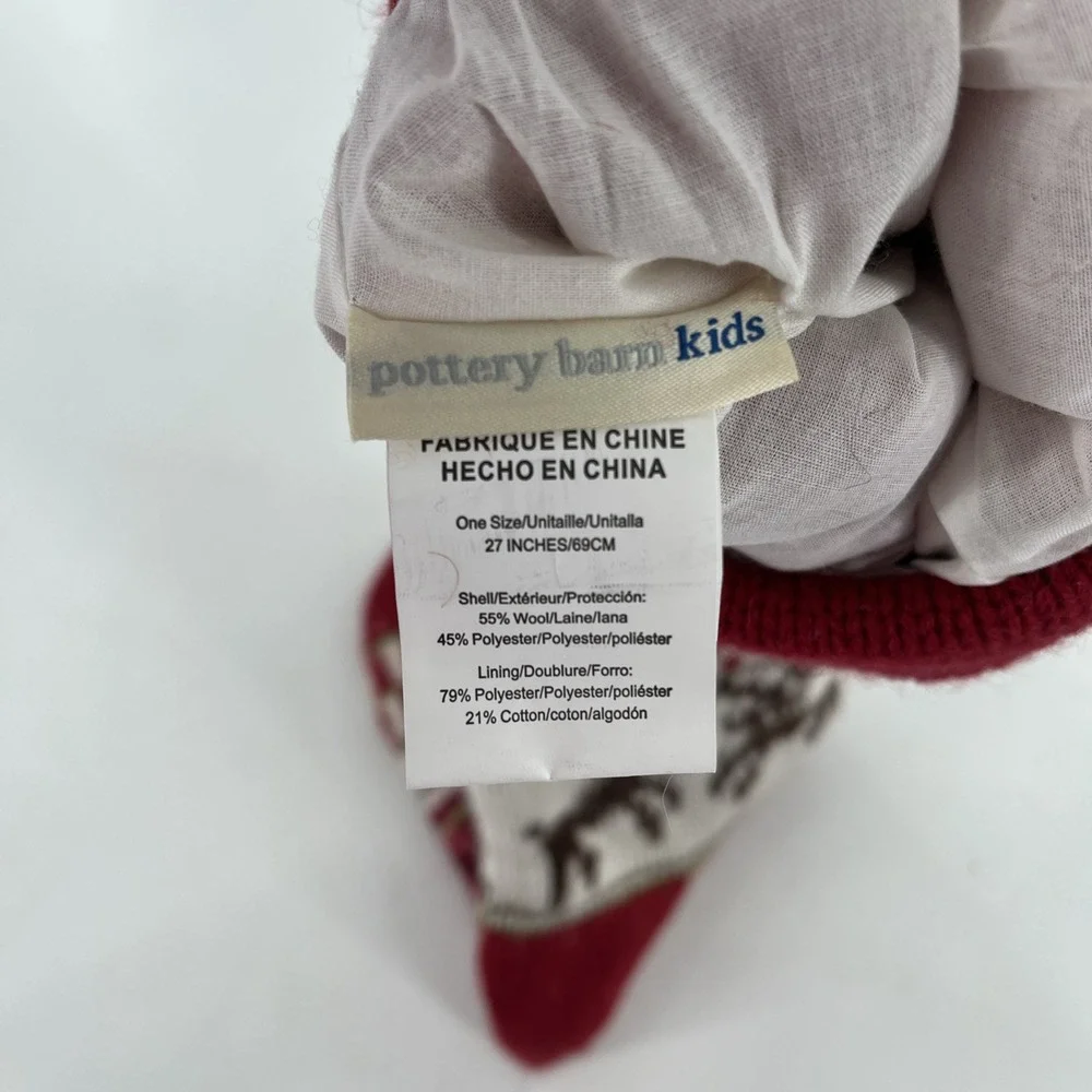 Pottery Barn kids Classic Fair Isle Stocking Knit‎ Reindeer Moose READ